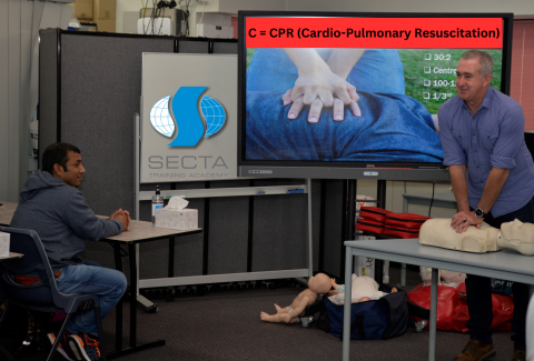 C = CPR (Cardio-Pulmonary Resuscitation)